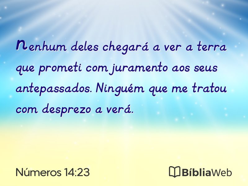 Números 14:23 em imagem para compartilhar