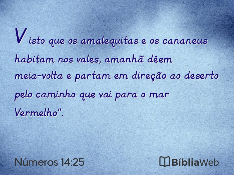 Números 14:25 em imagem para compartilhar