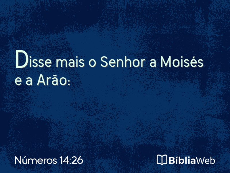 Números 14:26 em imagem para compartilhar