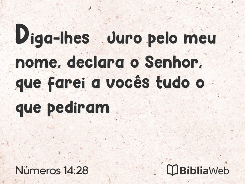 Números 14:28 em imagem para compartilhar