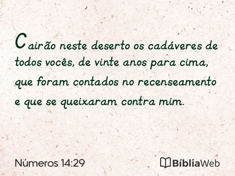 Números 14:29 em imagem para compartilhar