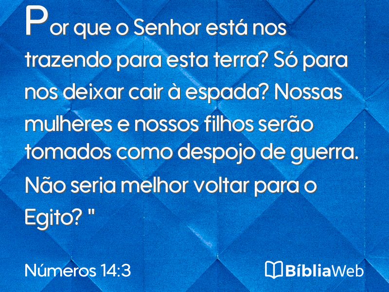 Números 14:3 em imagem para compartilhar