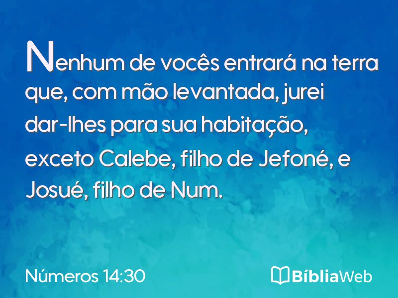 Números 14:30 em imagem para compartilhar