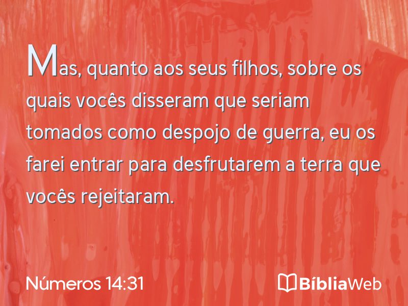 Números 14:31 em imagem para compartilhar