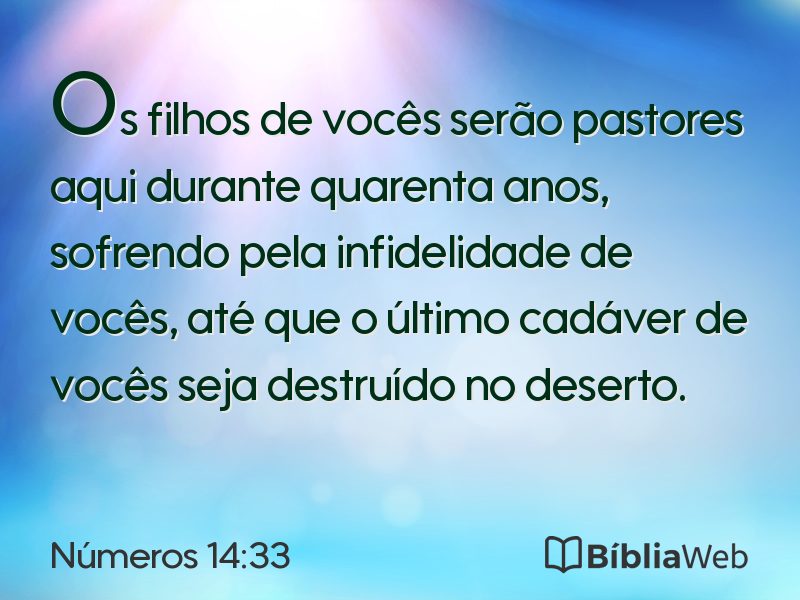 Números 14:33 em imagem para compartilhar