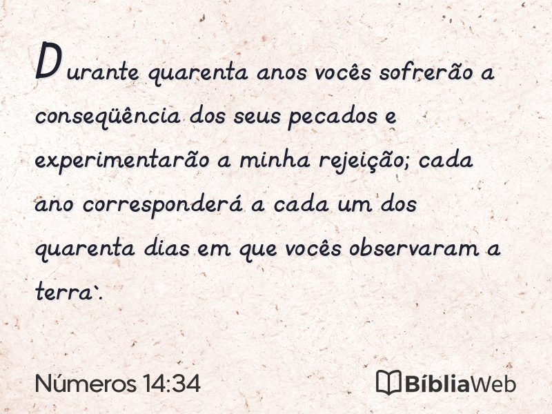 Números 14:34 em imagem para compartilhar