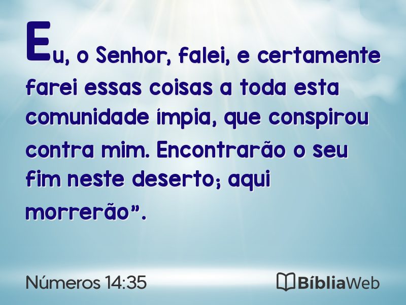 Números 14:35 em imagem para compartilhar