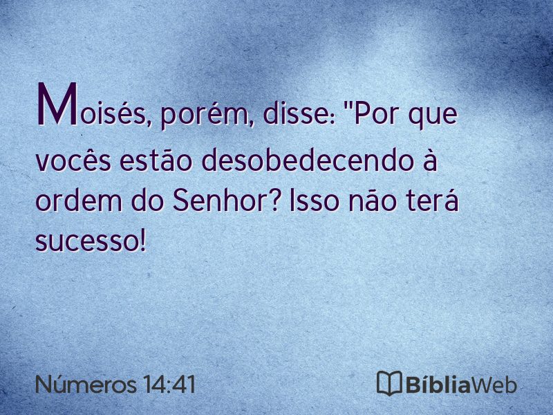 Números 14:41 em imagem para compartilhar