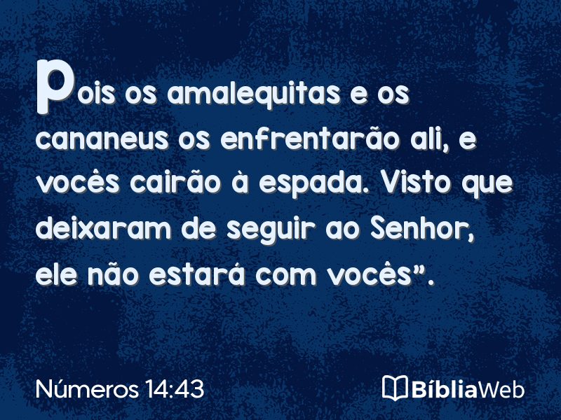 Números 14:43 em imagem para compartilhar