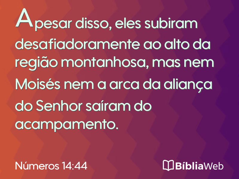 Números 14:44 em imagem para compartilhar