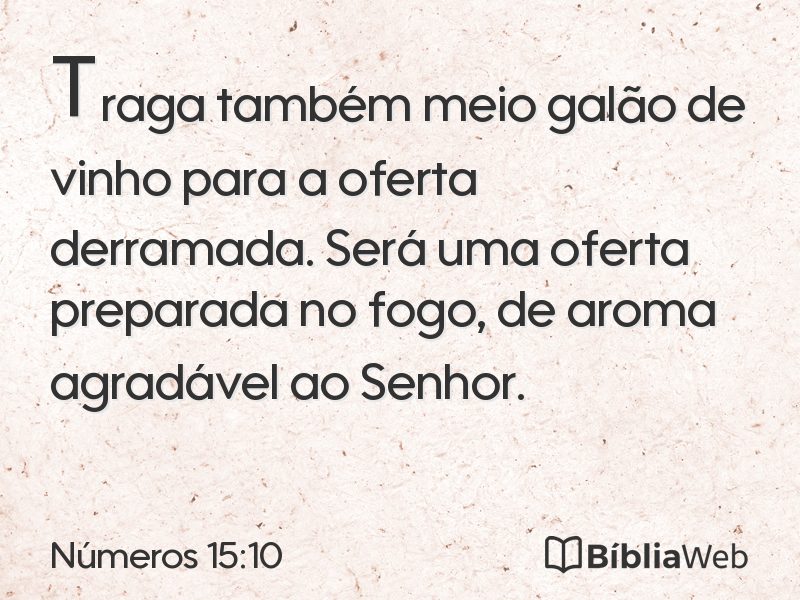 Números 15:10 em imagem para compartilhar