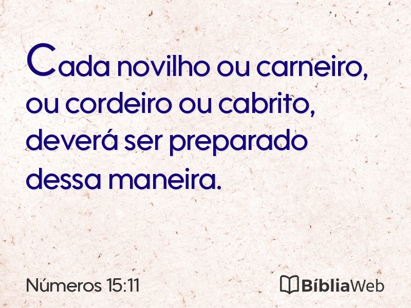 Números 15:11 em imagem para compartilhar