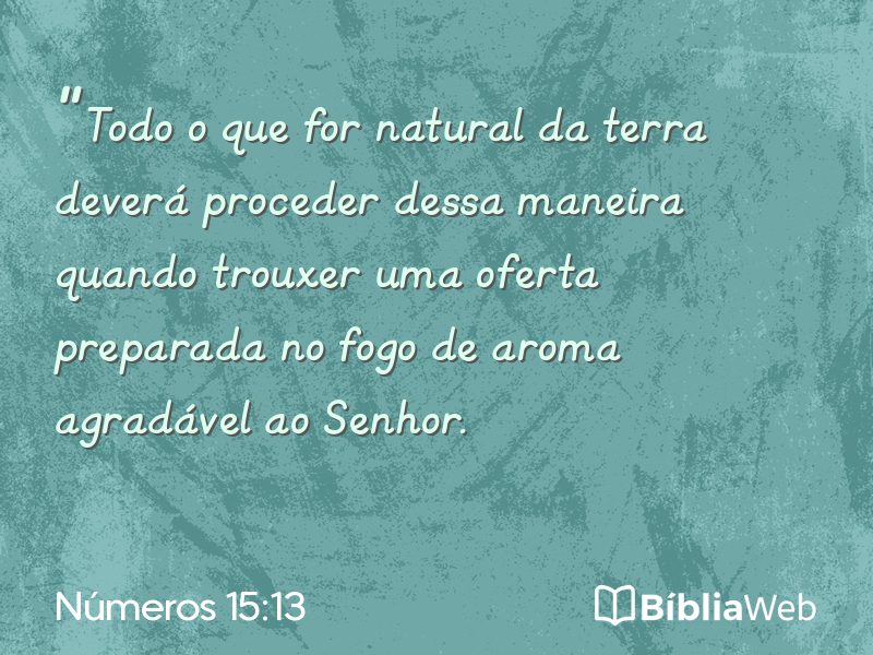 Números 15:13 em imagem para compartilhar