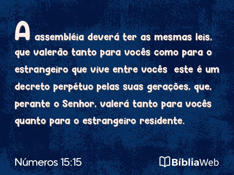 Números 15:15 em imagem para compartilhar
