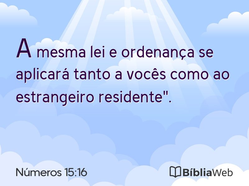 Números 15:16 em imagem para compartilhar