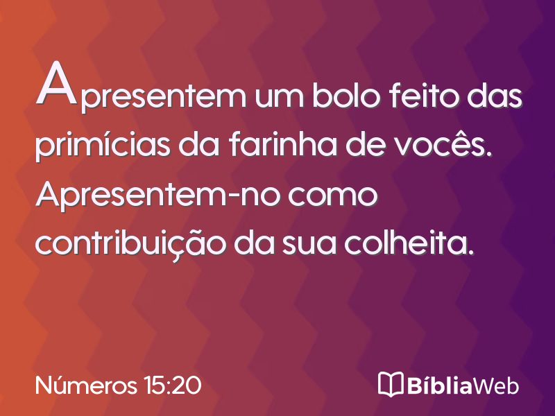 Números 15:20 em imagem para compartilhar