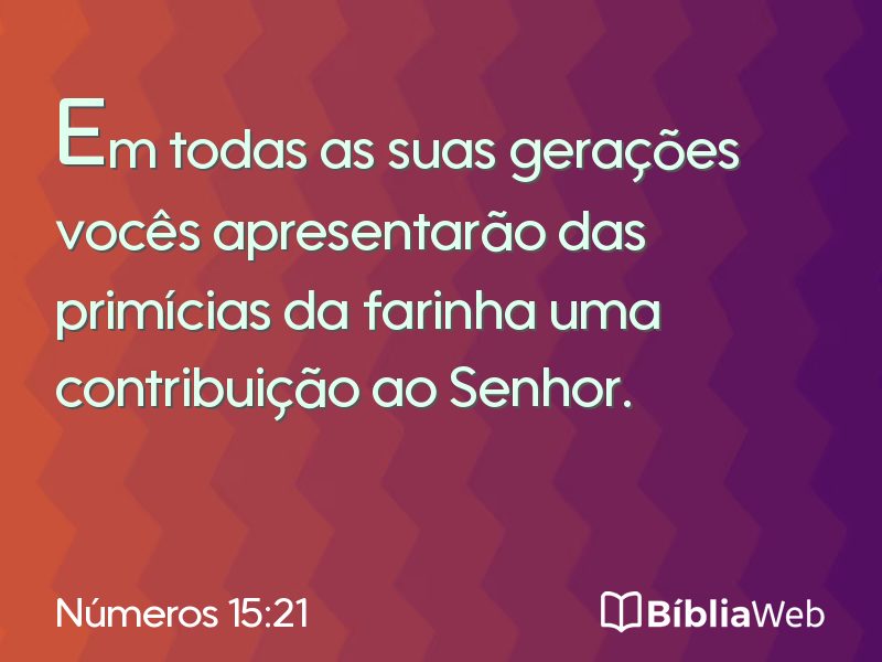 Números 15:21 em imagem para compartilhar