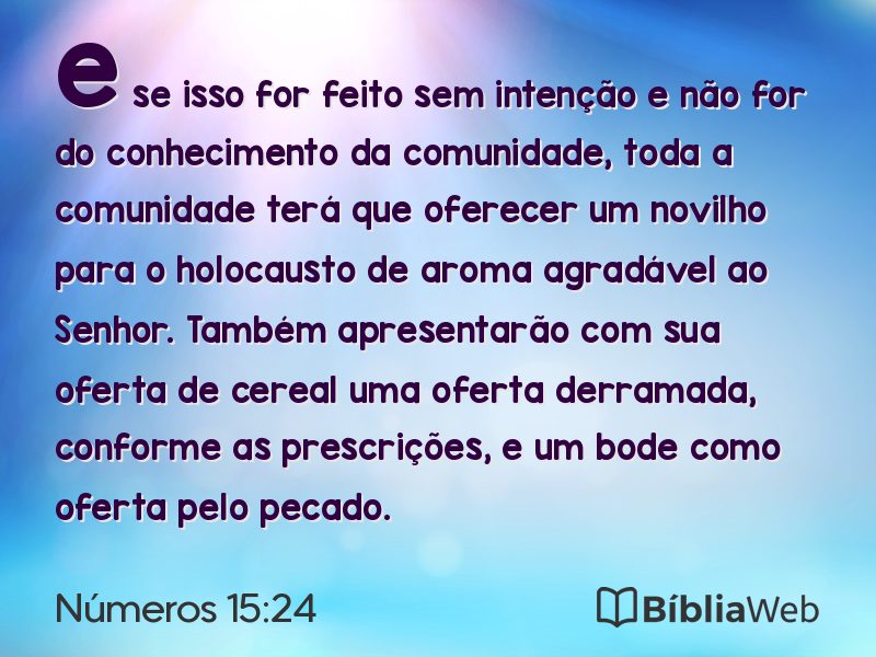 Números 15:24 em imagem para compartilhar