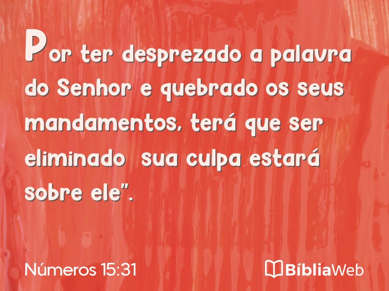 Números 15:31 em imagem para compartilhar