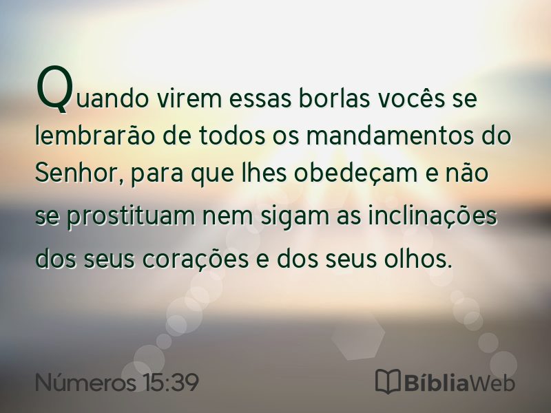 Números 15:39 em imagem para compartilhar