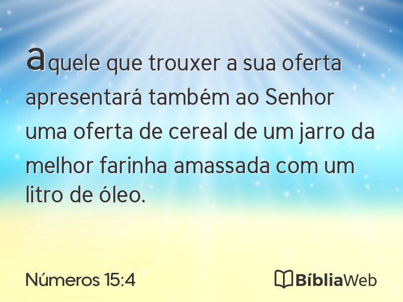 Números 15:4 em imagem para compartilhar