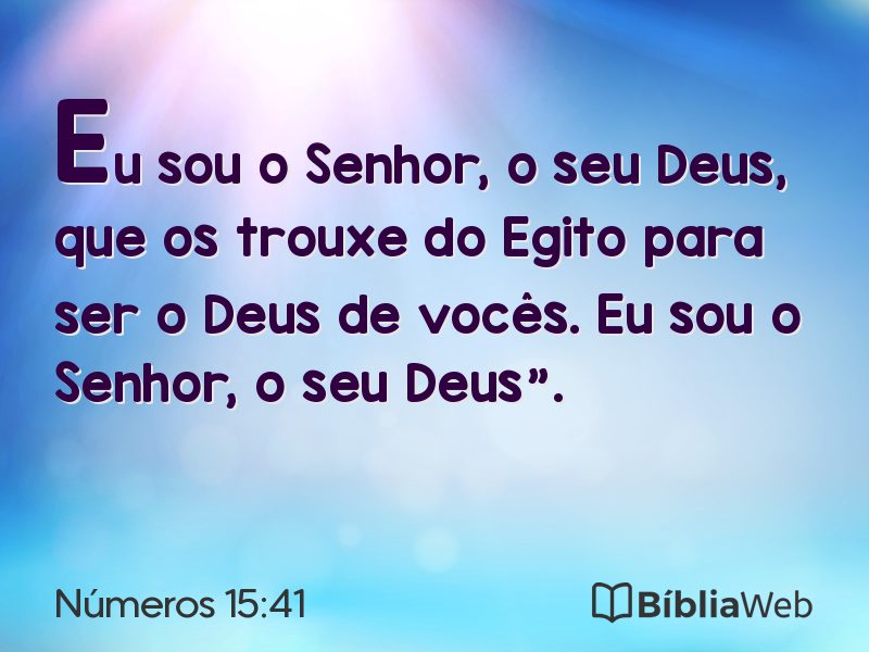 Números 15:41 em imagem para compartilhar