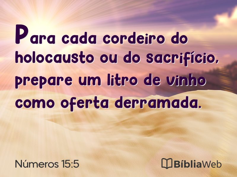 Números 15:5 em imagem para compartilhar
