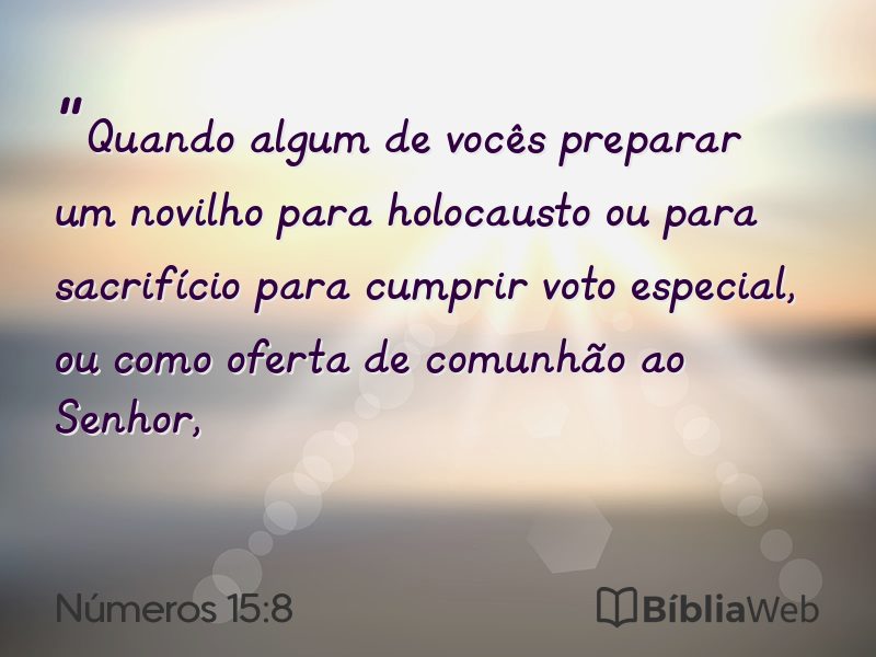 Números 15:8 em imagem para compartilhar