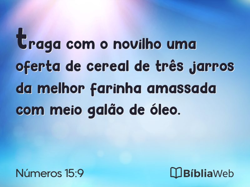 Números 15:9 em imagem para compartilhar
