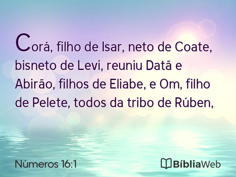 Números 16:1 em imagem para compartilhar