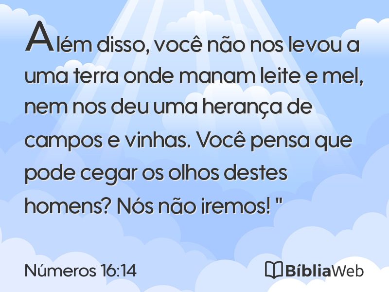 Números 16:14 em imagem para compartilhar