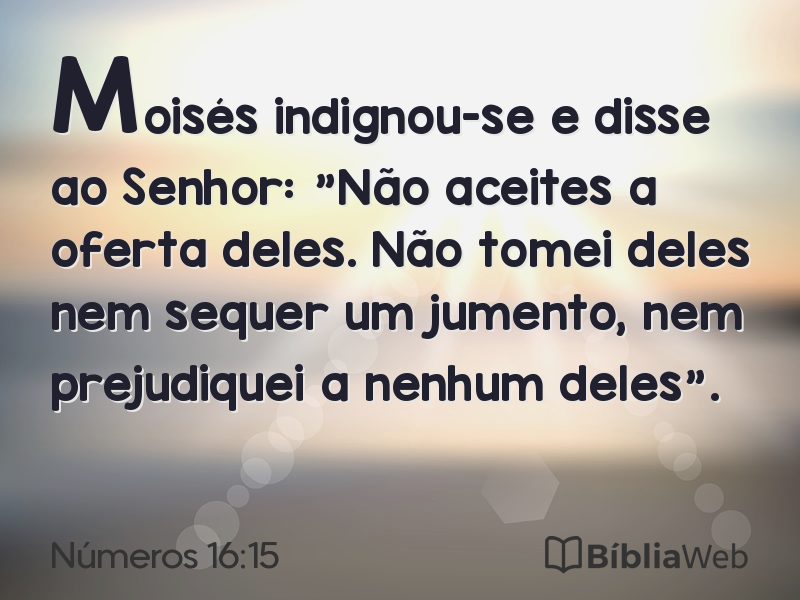 Números 16:15 em imagem para compartilhar