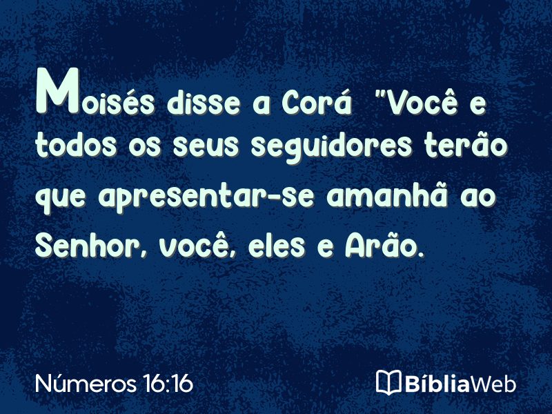 Números 16:16 em imagem para compartilhar