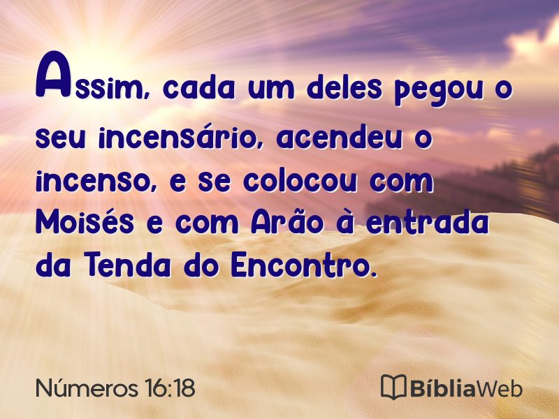 Números 16:18 em imagem para compartilhar