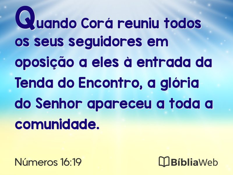 Números 16:19 em imagem para compartilhar