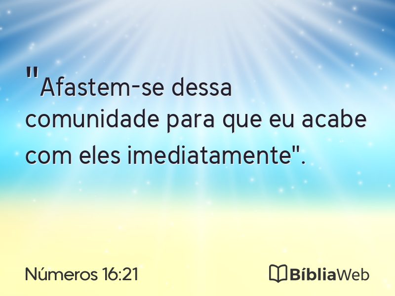 Números 16:21 em imagem para compartilhar