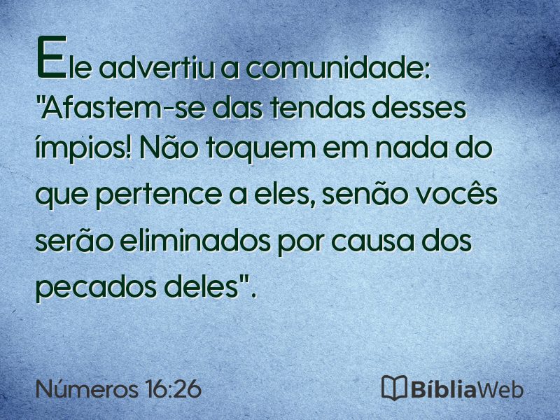 Números 16:26 em imagem para compartilhar
