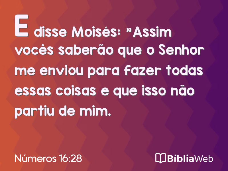 Números 16:28 em imagem para compartilhar