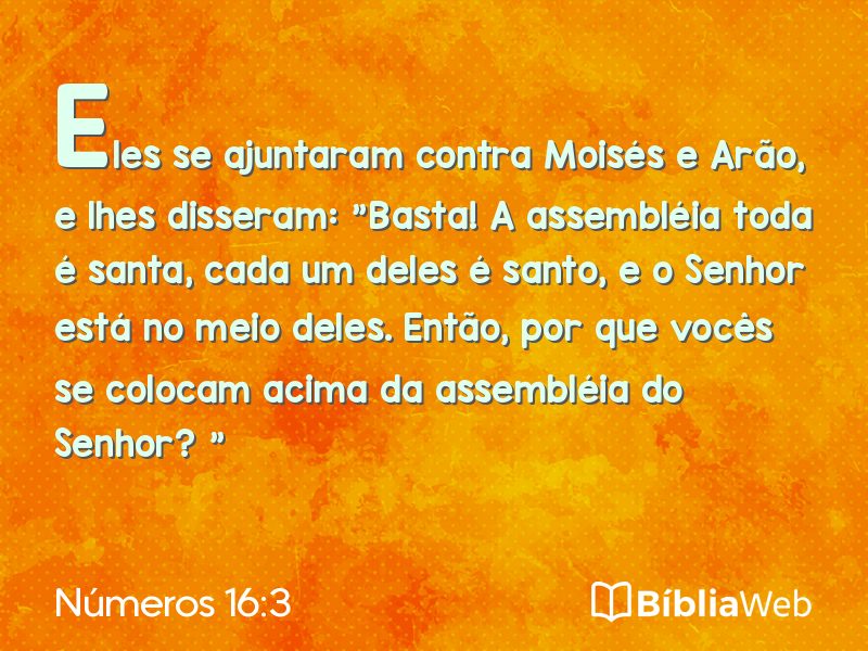 Números 16:3 em imagem para compartilhar