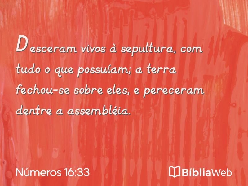Números 16:33 em imagem para compartilhar