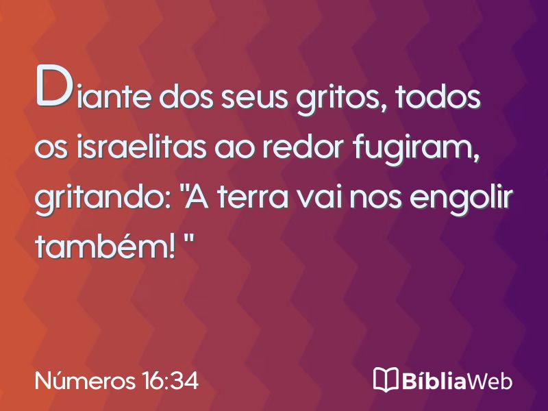 Números 16:34 em imagem para compartilhar