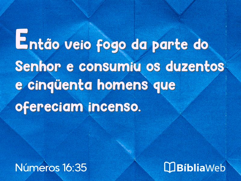 Números 16:35 em imagem para compartilhar