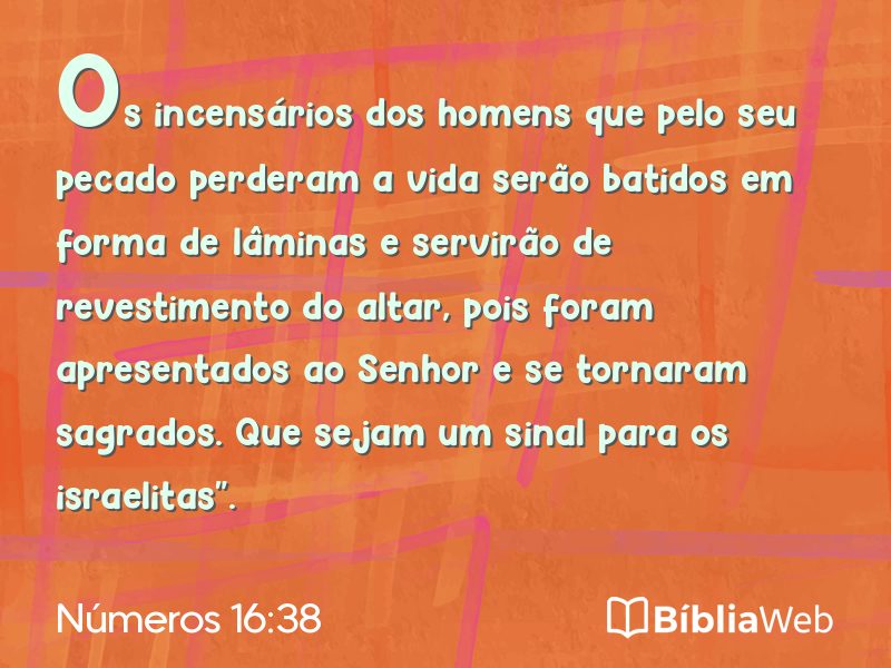 Números 16:38 em imagem para compartilhar