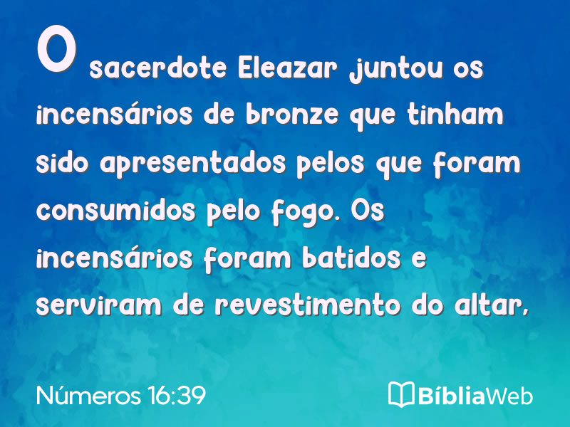 Números 16:39 em imagem para compartilhar