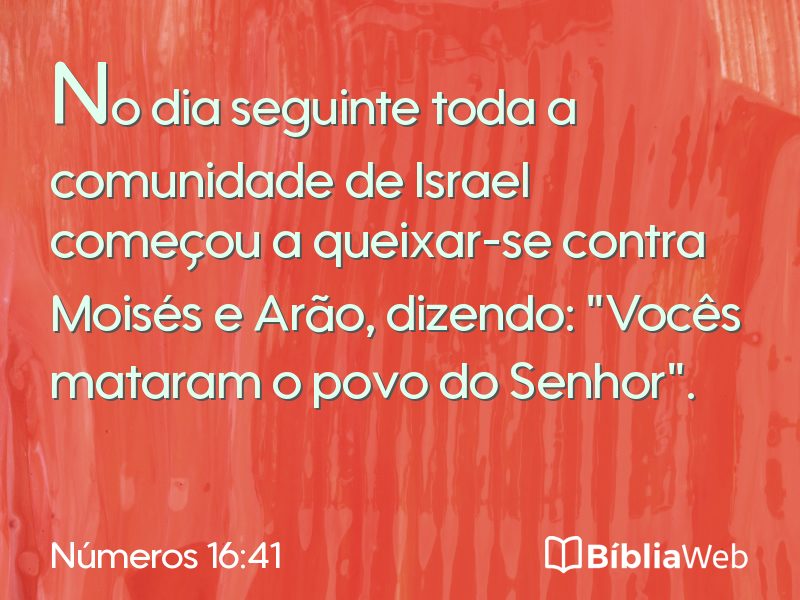 Números 16:41 em imagem para compartilhar