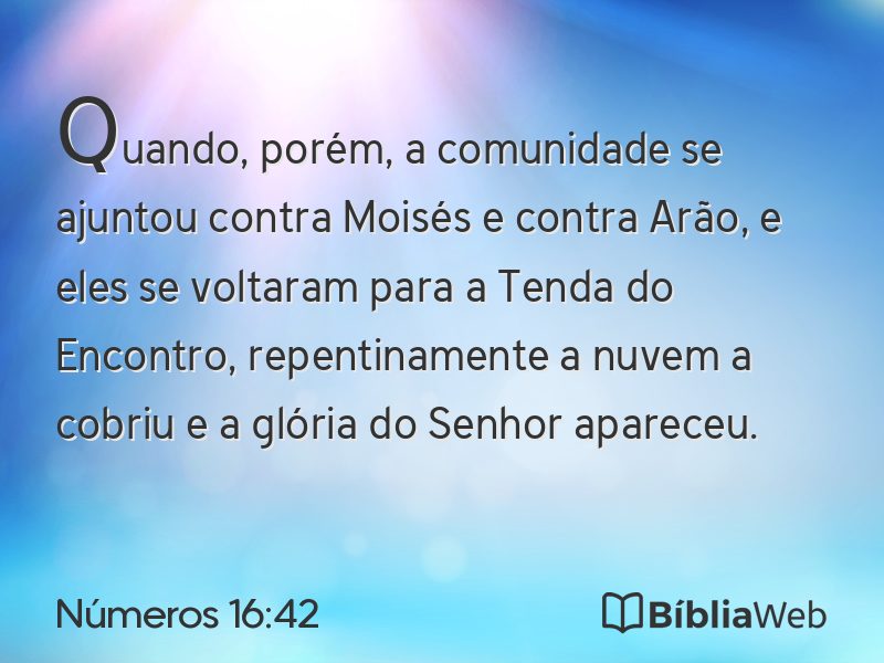 Números 16:42 em imagem para compartilhar