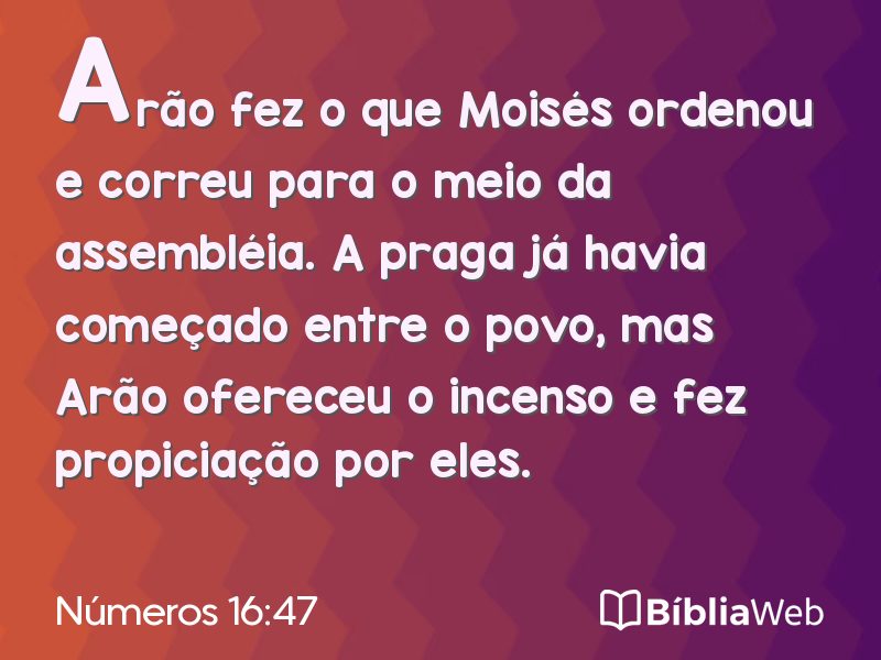 Números 16:47 em imagem para compartilhar