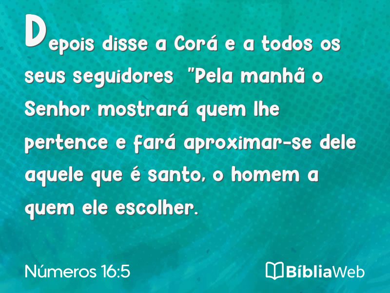 Números 16:5 em imagem para compartilhar