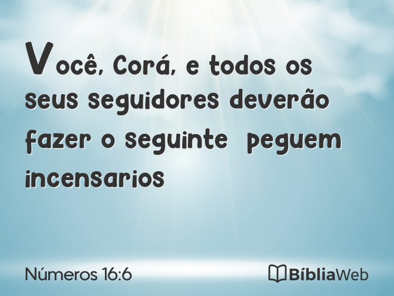 Números 16:6 em imagem para compartilhar