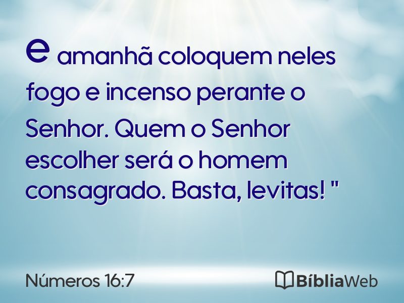 Números 16:7 em imagem para compartilhar